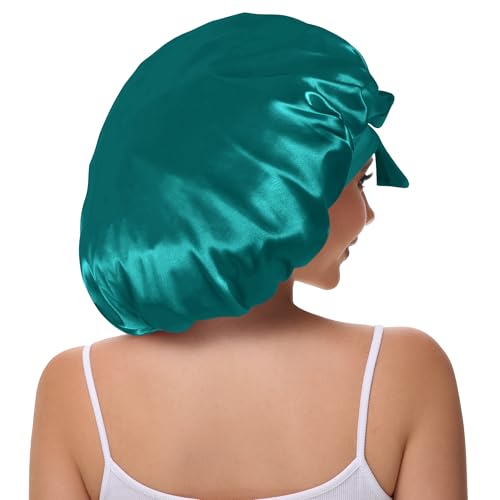 Double Layer Silk Bonnet with Tie for Curly Hair Protection