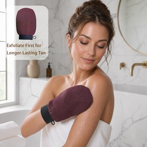 Lifory Self Tanning Mitt Kit with Back Applicator, Face Mini & Storage Bag