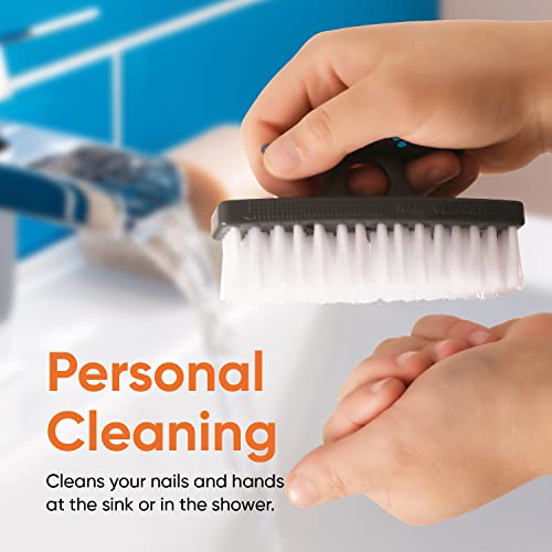 Superio 6-Pack Gray Nail Brushes for Hand, Foot & Kitchen Cleaning - All-Purpose Stiff Scrub Brushes
