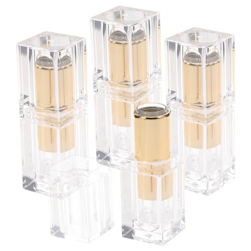 Ipetboom Clear Lipstick Tubes - Reusable Lip Balm Containers (4 Pack)