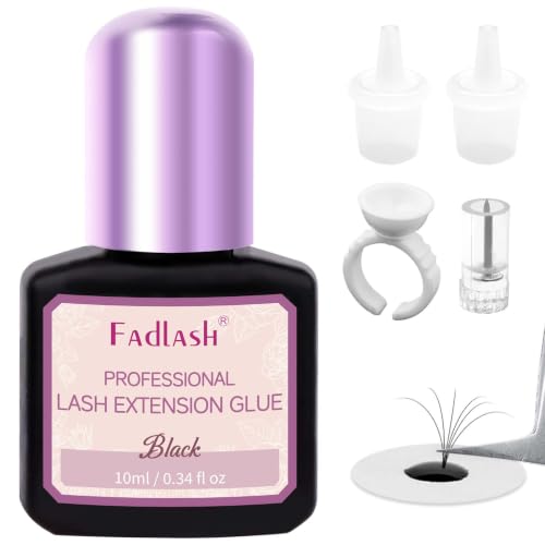 FADLASH Professional Eyelash Extension Glue, 0.5-1 Sec Fast Dry, 10ml