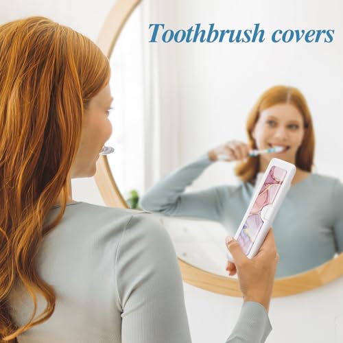 Colorful Toothbrush Travel Case with Tongue Scraper Holder