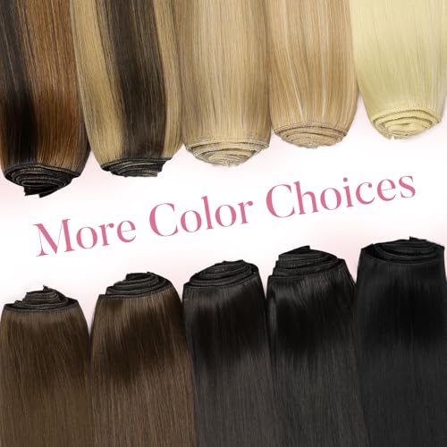 22-Inch Synthetic Clip-In Hair Extensions - Black with Red Highlight, 4PCS