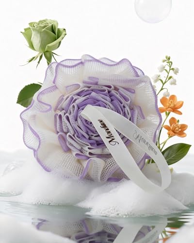 Large Loofah Sponge Set - 4 Pack Exfoliating Bath Scrubbers