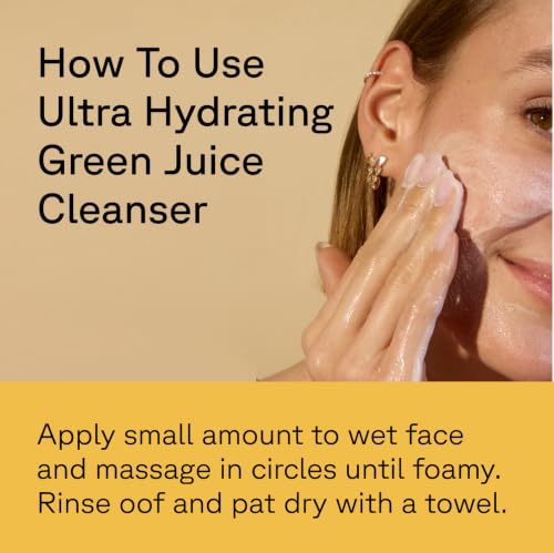 Acure Ultra Hydrating Green Juice Face Cleanser - 4 Fl Oz | Superfood Pore Scrub for All Skin Types