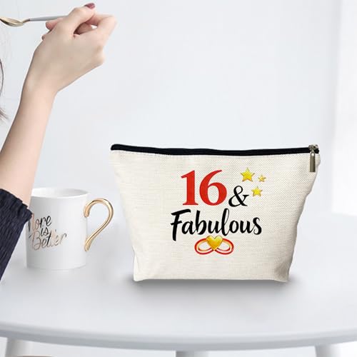 Personalized Sweet 16 Makeup Bag - Waterproof Cosmetic Bag 2010