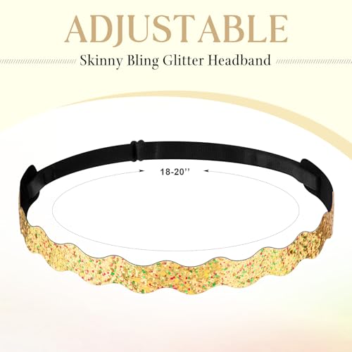 WILLBOND Glitter Wave Non-Slip Headbands – 10 Pcs Velvet Stretch Hair Accessories (Variation: Glitter Wave)