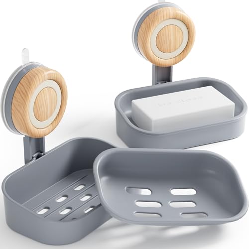 Wall-Mounted Double Layer Soap Dish - 2 Pack Suction Cup Holder