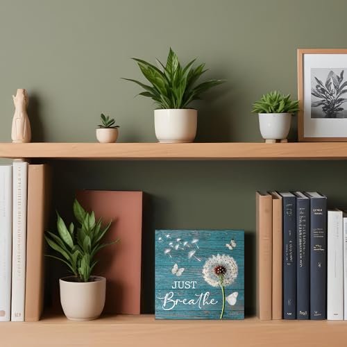 Just Breathe Matters Wooden Box Sign - Inspirational Desk Decor
