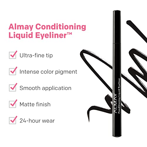 Almay Conditioning Liquid Eyeliner, Waterproof, 30 Navy, 0.03 fl oz (Pack of 2)