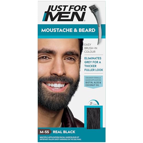 Just for Men M-55 Real Black Mustache & Beard Color Gel - 1 Count