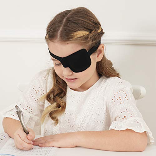 3D Eye Patch for Kids Right Eye - Black, Adjustable & Reusable - Eye Care