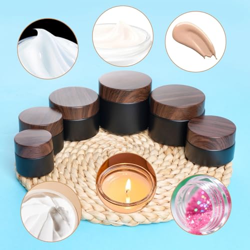 Miayon 6Pcs 2.12oz Glass Cosmetic Jars with Lids - Travel Refillable Pots