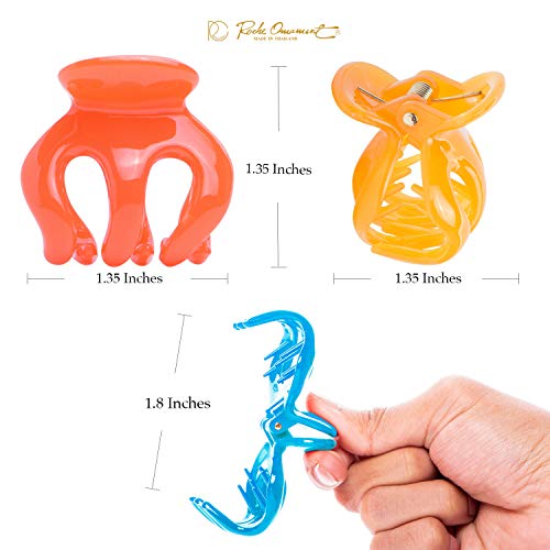 RC ROCHE 12-Piece Mini Octopus Claw Clips - Strong Hold Pumpkin Hair Clamps