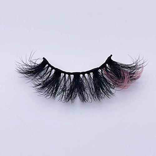 Pink-18mm Miss Kiss Black and Pink Faux Mink Lashes, Reusable, No Glitter