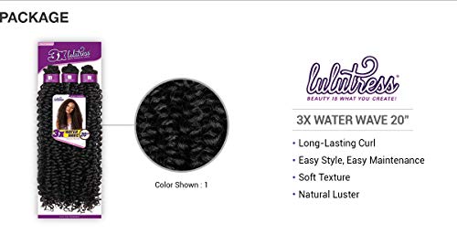 Sensationnel Lulutress Crochet Braids Water Wave 20in - 1 Pack 1B Offblack Synthetic Hair