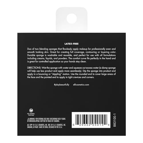 e.l.f. Total Face Sponge Duo - Multi-Sided, Latex-Free Makeup Sponges