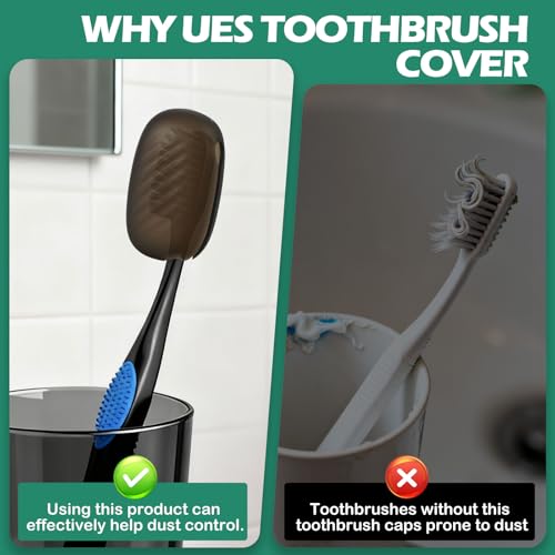 Lapfoon Silicone Toothbrush Covers - 6 Pack, Universal Fit & Hygienic