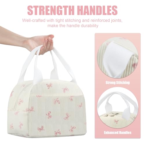 BuyCard Insulated Lunch Bag for Women - Cute Corduroy Tote