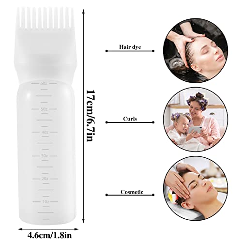 Pimoys 2-Pack 6Oz Root Comb Hair Dye Applicator Bottles