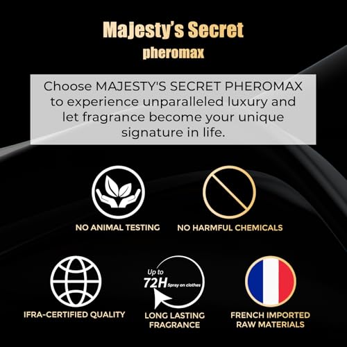Majesty's Secret Pheromax Men's Eau de Parfum, Fresh Spicy Woody Cologne 3.4oz