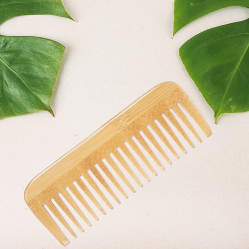 Bamboo Wide Tooth Comb for Detangling All Hair Types - Eco-Friendly