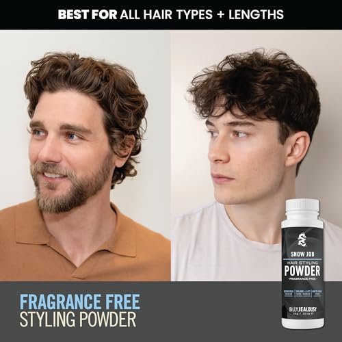 Unscented Billy Jealousy Hair Styling Powder for Men - Volume & Texture, Medium Hold, Matte Finish, 0.53 oz