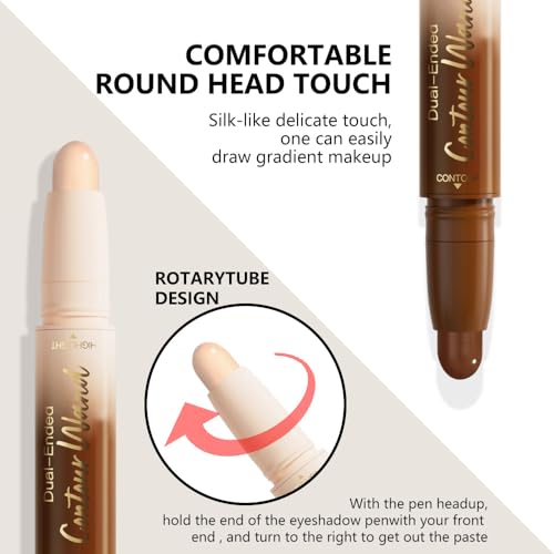 QIDSTERS 2-in-1 Contour & Highlighter Stick for Fair Skin