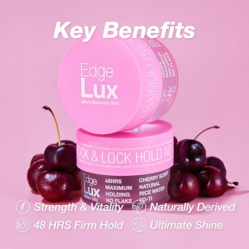 Lux Collection Edge Control Gel for 4C Hair - Cherry, 10.58 oz