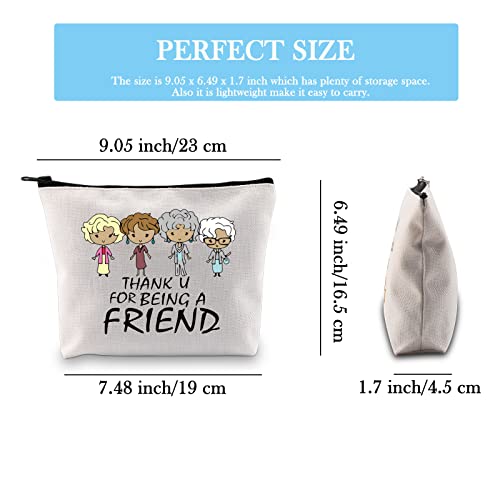 Being A Friend Makeup Bag - Funny Quote Cosmetic Bag for Friends