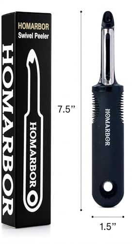 HOMARBOR Premium Vegetable Peeler | Ultra-Sharp Swivel Blade | Ergonomic Soft Grip Handle