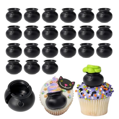 DecoPac Halloween Cauldron Cupcake Toppers - 24 Food Safe Decorations