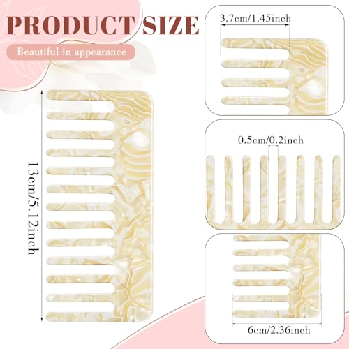 Patelai Mini Wide Tooth Comb Set - Light Colors, Square Design for Thick Curly Hair