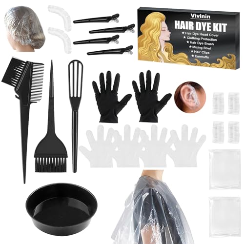 Vivinin 19PCS Hair Dye Kit with Brushes, Bowl, Clips & Gloves