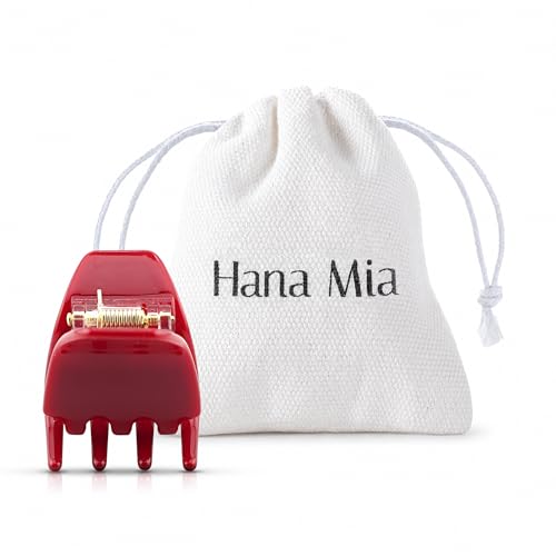 Hana Mia Red Claw Hair Clip for Women – Small 1 Inch Secure Half Up & Ponytail Styling