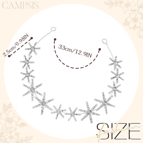 Campsis Silver Rhinestone Headband - Elegant Bridal Hair Accessory