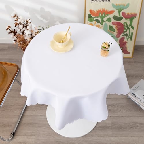 36x36 Inch White Tablecloth - Wrinkle Resistant for Parties & Weddings