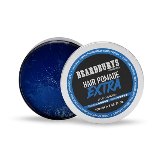 Beardburys Extra Strong Hold Hair Pomade for Men, High Shine, Long Lasting, 3.5 Fl Oz