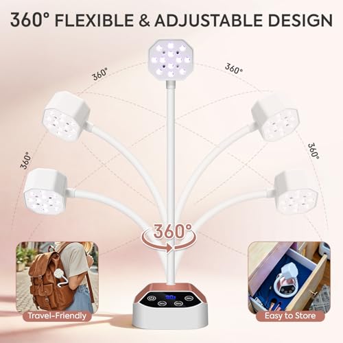 PRYZUNA 36W Cordless UV LED Nail Lamp – Portable Gooseneck Gel Curing Light