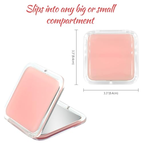 Compact Travel Magnifying Mirror - 1x/15x Pink Pocket Mirror