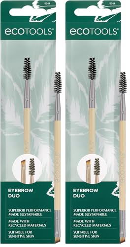 EcoTools Eyebrow Brush Duo - Dual-Ended Spoolie & Angled Brush, 1 Count
