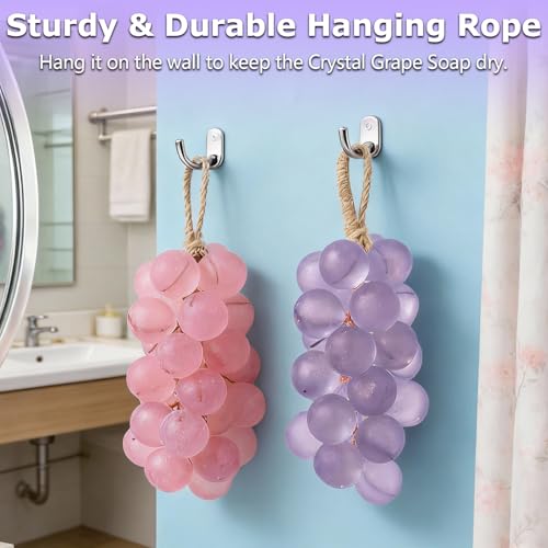 KUNAL Handmade Grapes Soap on a Rope – 2 Pack, Grapevine Cluster Design