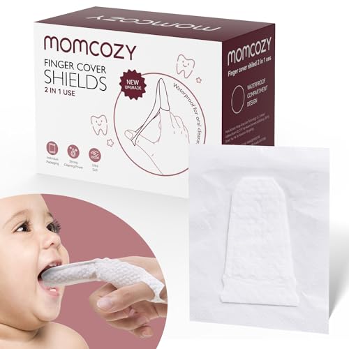 Momcozy Baby Finger Toothbrush and Oral Cleaner Wipes, 30 Count