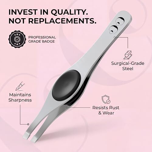 Coco¡¯s Closet Tweezer for Eyebrows ? Surgical grade Stainless Steel Slant Silver Tweezer - Precision for Ingrown Hair Removal