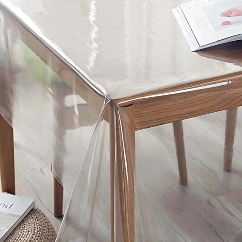 54x54 Inch Clear PVC Table Cover Protector - Waterproof & Stain Resistant