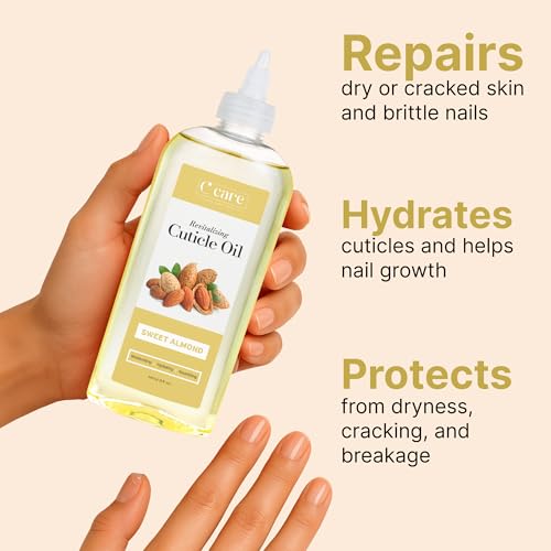 C CARE Sweet Almond Cuticle Oil - 8 Fl Oz for Stronger Nails
