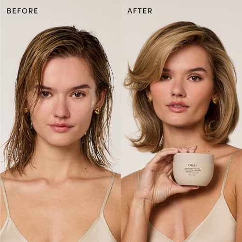 OUAI Fine to Medium Hair Treatment Mask - Lightweight Deep Conditioning Hair Mask with Shea Butter, Keratin & Panthenol - Helps Hydrate, Fight Frizz, Strengthen & Repair Damage (8 oz)