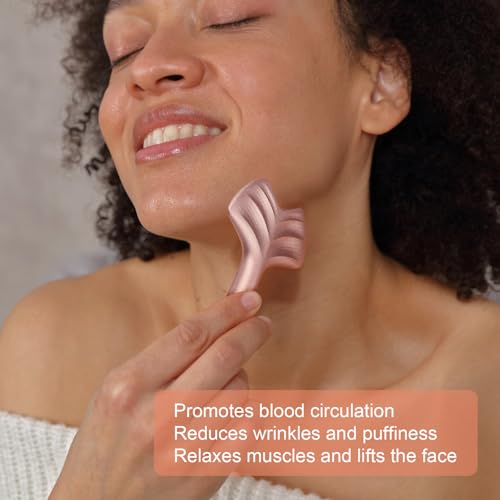 HAZUU Stainless Steel Gua Sha & Face Roller Set Leaf Shape - Anti-Aging Facial Massage Tools