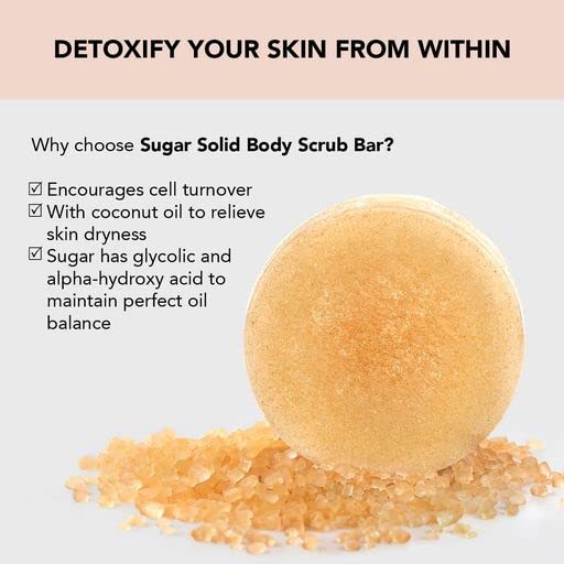 Kitsch Exfoliating Sugar Body Scrub Bar & Eco-Friendly Body Exfoliator