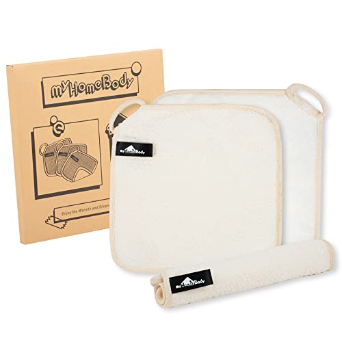 myHomeBody Dual-Textured Exfoliating Washcloths - 3-Layer Ivory Set of 3